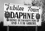 Jubilee Town Daphne Welcome Sign