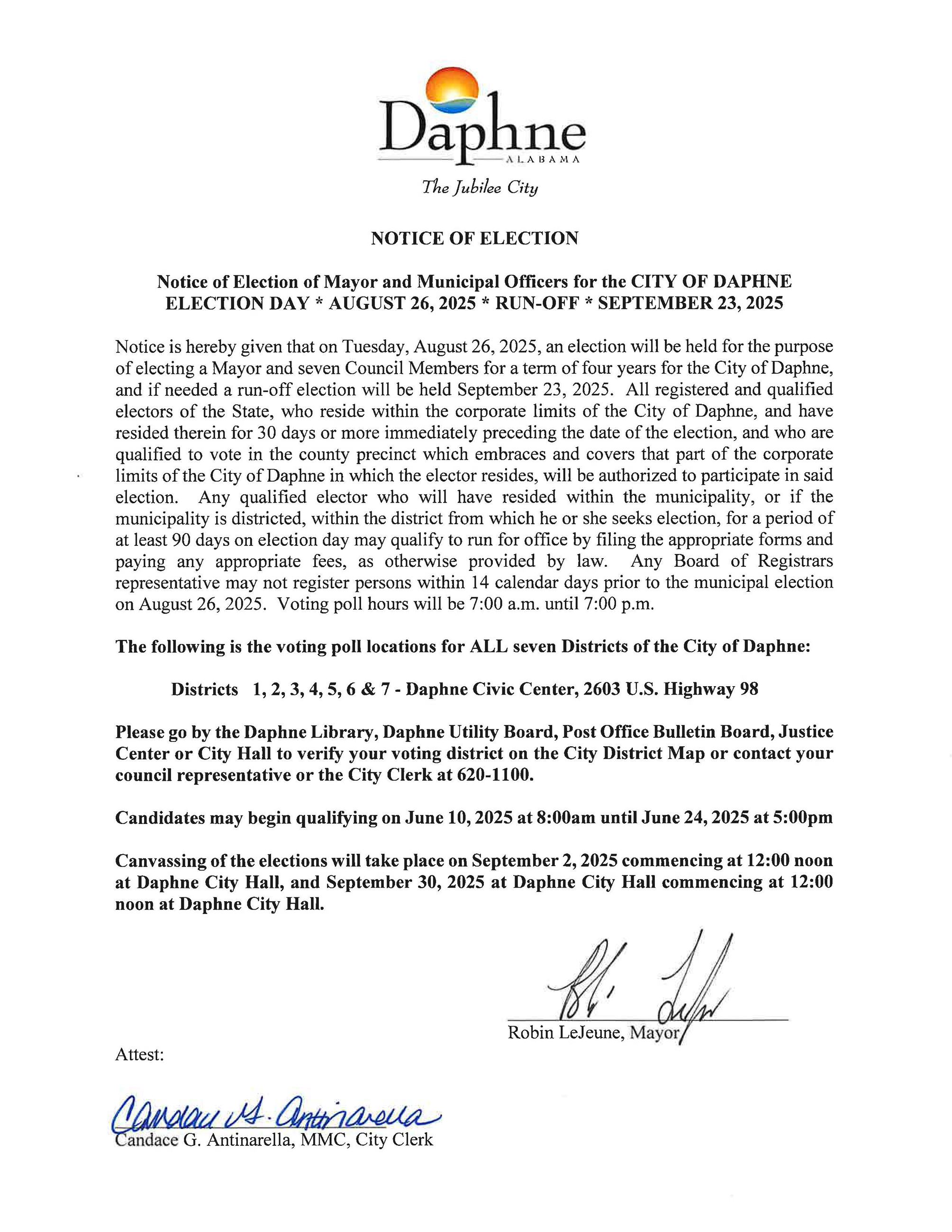 Notice of Election graphic